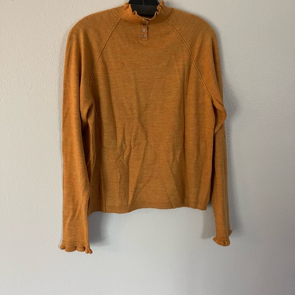 Free People mustard yellow high neck sweater - Picture 2 of 3